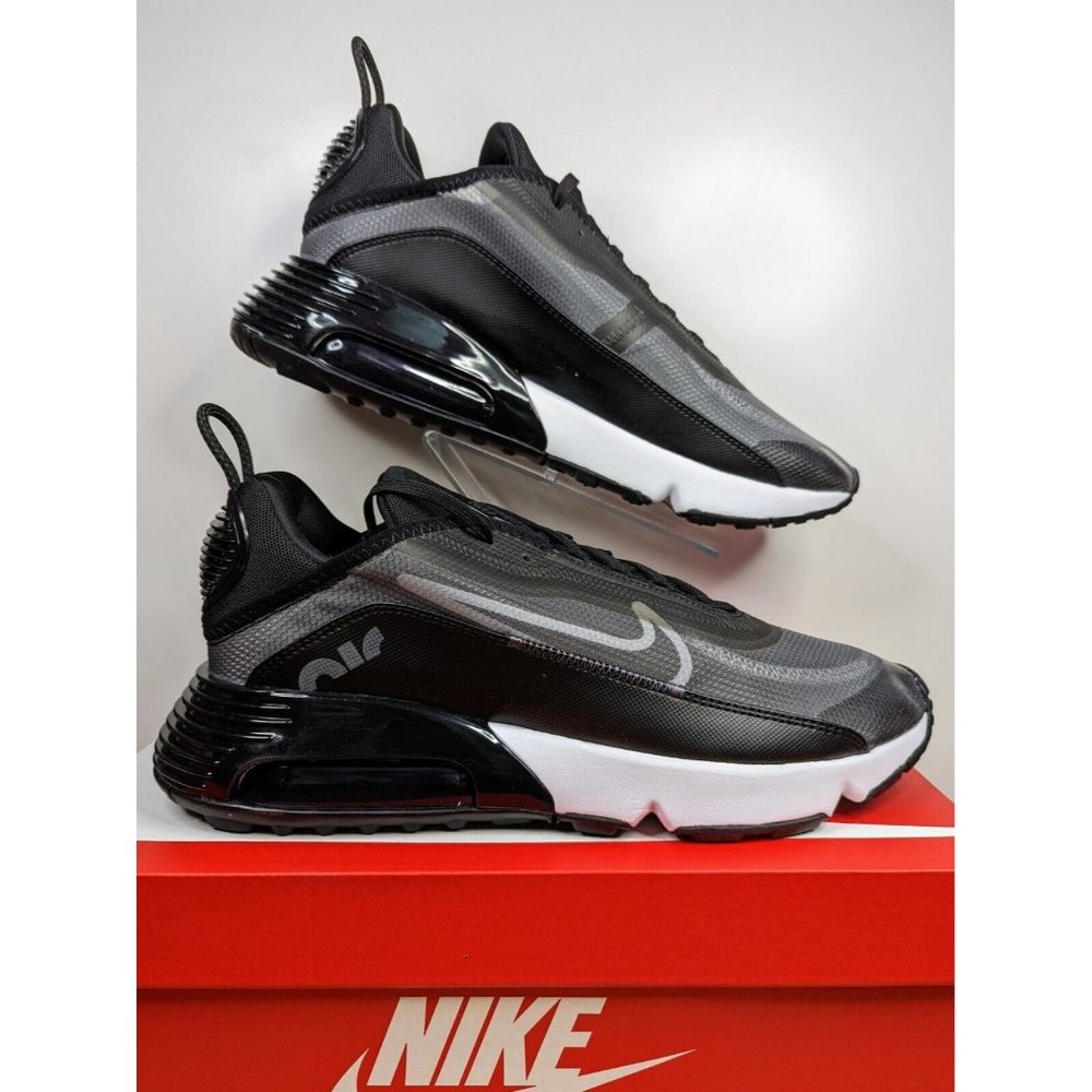 New w/ Box! Nike AIR MAX 2090 Black White Wolf Grey Running Shoes Men's Size 12